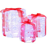 VidaXL Decoratie voor Geschenkdoos 3 pcs Koudwit 20 x 20 x 21 cm Acryl