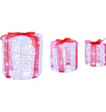 VidaXL Decoratie voor Geschenkdoos 3 pcs Koudwit 20 x 20 x 21 cm Acryl