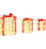 VidaXL Decoratie voor Geschenkdoos 3 pcs Warmwit 20 x 20 x 21 cm Acryl
