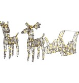 VidaXL Rendier trek slede Warmwit 52.5 x 28 x 32.5 cm Rattan