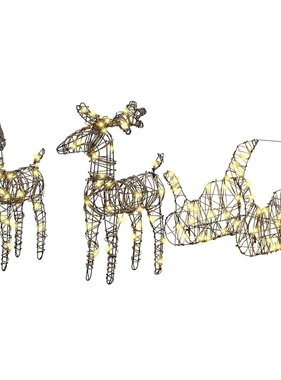 VidaXL Rendier trek slede Warmwit 52.5 x 28 x 32.5 cm Rattan