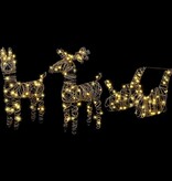 VidaXL Rendier trek slede Warmwit 52.5 x 28 x 32.5 cm Rattan