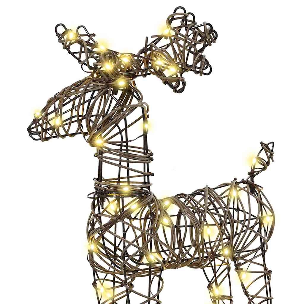 VidaXL Rendier trek slede Warmwit 52.5 x 28 x 32.5 cm Rattan