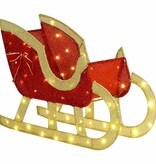 VidaXL Rendier trek slede met 200 LED Warmwit 70 x 26 x 128,5 cm Stof