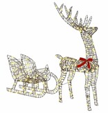 VidaXL Rendier trek slede Warmwit 70 x 26 x 128,5 cm Rattan