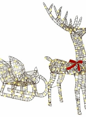 VidaXL Rendier trek slede Warmwit 70 x 26 x 128,5 cm Rattan