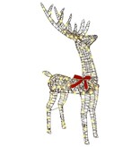 VidaXL Rendier trek slede Warmwit 70 x 26 x 128,5 cm Rattan