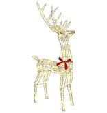 VidaXL Rendier trek slede met 200 LED Warmwit 70 x 26 x 128,5 cm PET