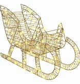 VidaXL Rendier trek slede met 200 LED Warmwit 70 x 26 x 128,5 cm PET