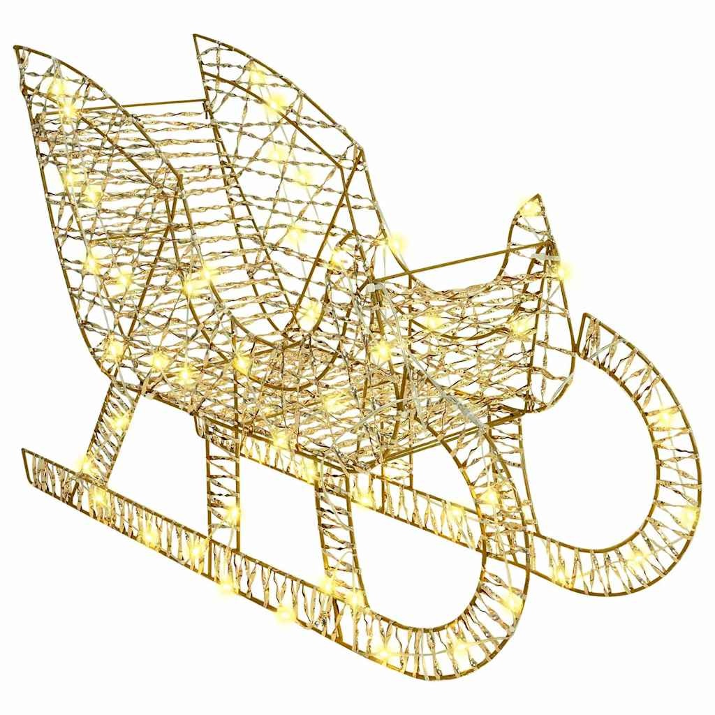 VidaXL Rendier trek slede met 200 LED Warmwit 70 x 26 x 128,5 cm PET