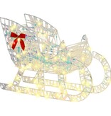 VidaXL Rendier trek slede met 200 LED Warmwit 70 x 26 x 128,5 cm PET