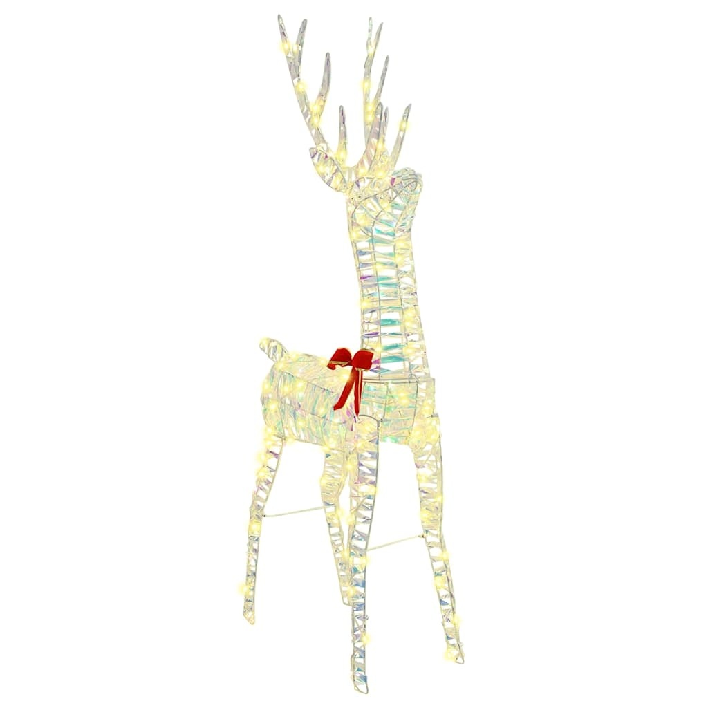 VidaXL Rendier trek slede met 200 LED Warmwit 70 x 26 x 128,5 cm PET