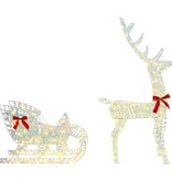 VidaXL Rendier trek slede met 200 LED Warmwit 70 x 26 x 128,5 cm PET