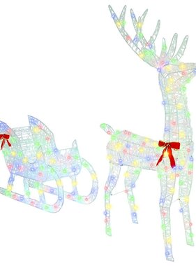 VidaXL Rendier trek slede kleurrijk 70 x 26 x 128.5 cm Acryl