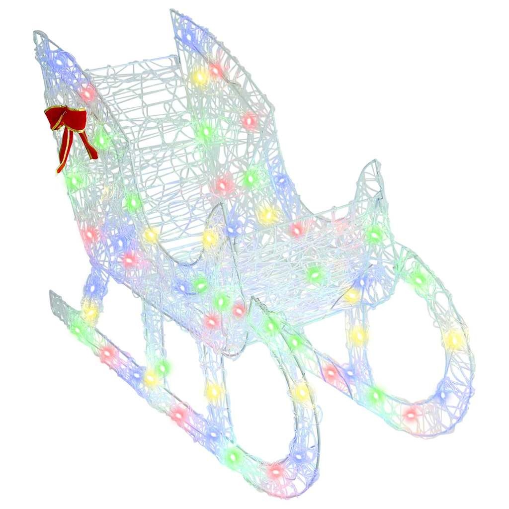 VidaXL Rendier trek slede kleurrijk 70 x 26 x 128.5 cm Acryl