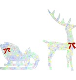 VidaXL Rendier trek slede kleurrijk 70 x 26 x 128.5 cm Acryl