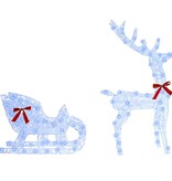 VidaXL Rendier trek slede met 200 LED Blauw 70 x 26 x 128.5 cm Acryl