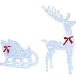 VidaXL Rendier trek slede met 200 LED Koudwit 70 x 26 x 128.5 cm Acryl