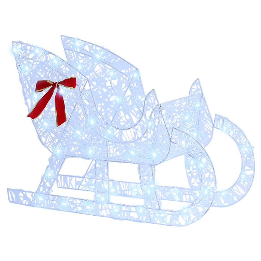 VidaXL Rendier trek slede met 200 LED Koudwit 70 x 26 x 128.5 cm Acryl