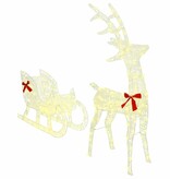 VidaXL Rendier trek slede met 200 LED Warmwit 70 x 26 x 128.5 cm Acryl