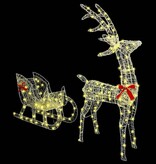 VidaXL Rendier trek slede met 200 LED Warmwit 70 x 26 x 128.5 cm Acryl