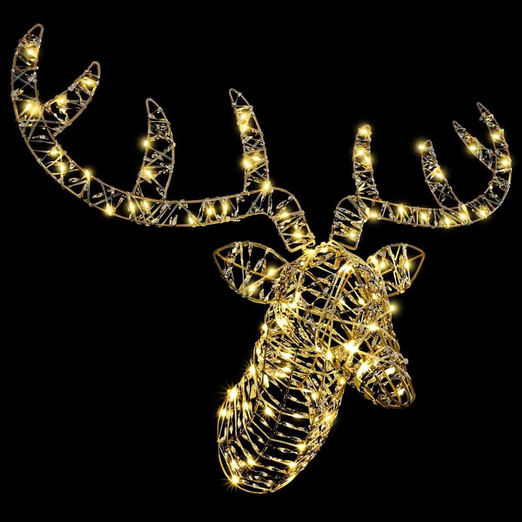 VidaXL Rendier trek slede met 140 LED Warmwit 60 cm Rattan