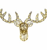 VidaXL Rendier trek slede met 140 LED Warmwit 60 cm Rattan