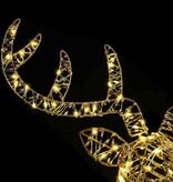 VidaXL Rendier trek slede met 140 LED Warmwit 60 cm Rattan