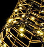 VidaXL Rendier trek slede met 140 LED Warmwit 60 cm Rattan