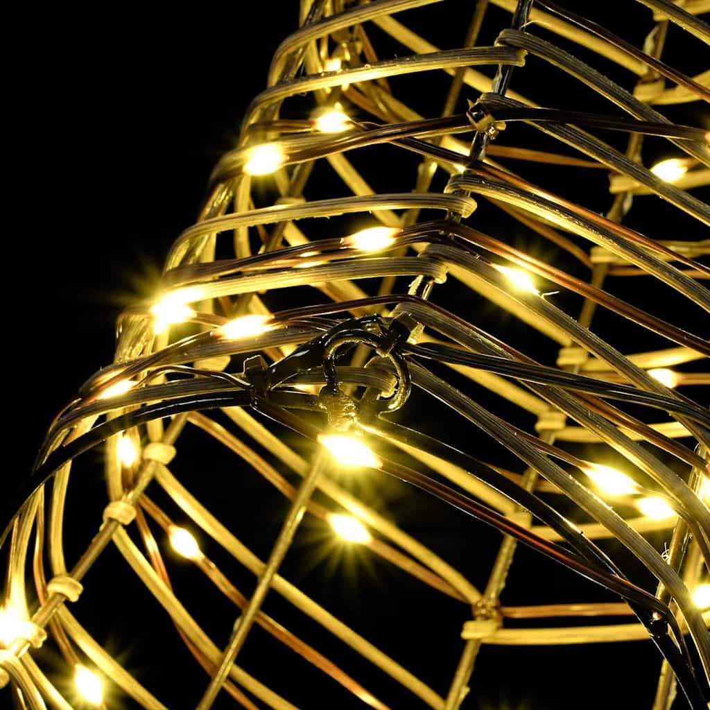 VidaXL Rendier trek slede met 140 LED Warmwit 60 cm Rattan