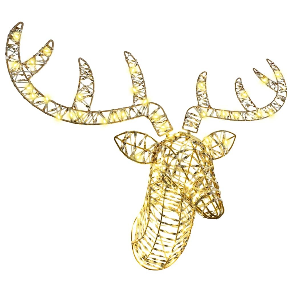 VidaXL Rendier trek slede met 140 LED Warmwit 60 cm PET