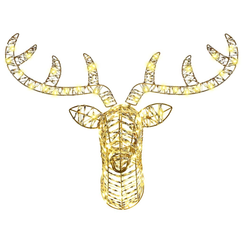 VidaXL Rendier trek slede met 140 LED Warmwit 60 cm PET