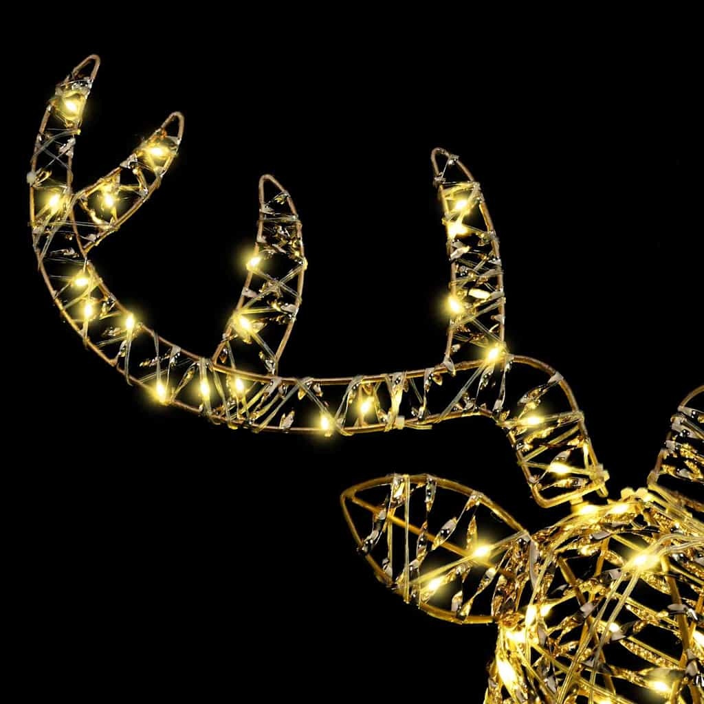 VidaXL Rendier trek slede met 140 LED Warmwit 60 cm PET