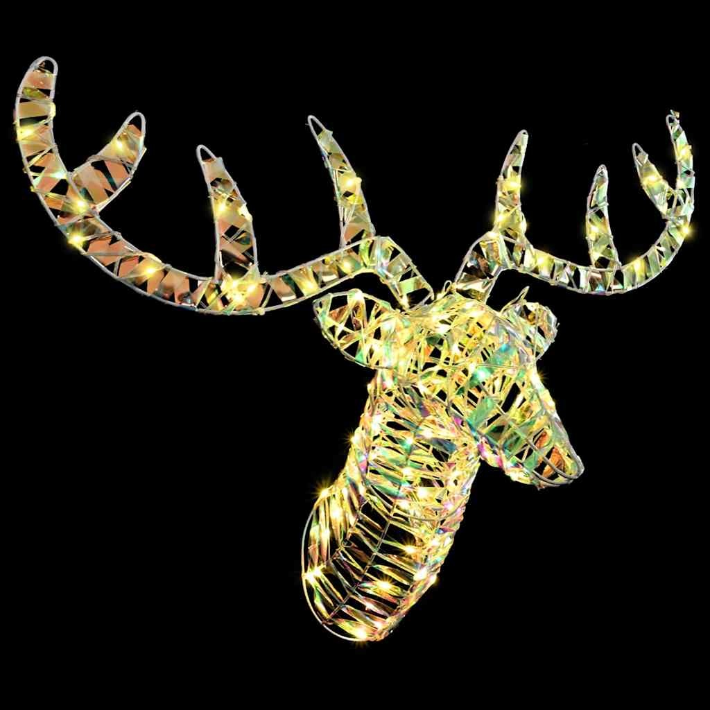 VidaXL Rendier trek slede met 140 LED Warmwit 60 cm PET