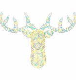 VidaXL Rendier trek slede met 140 LED Warmwit 60 cm PET