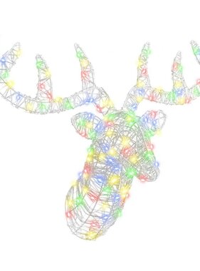 VidaXL Hertenkop met 140 LED kleurrijk 60 cm Acryl