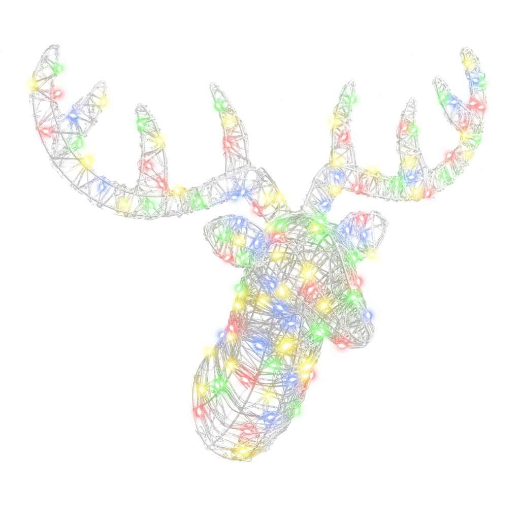 VidaXL Hertenkop met 140 LED kleurrijk 60 cm Acryl