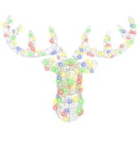 VidaXL Hertenkop met 140 LED kleurrijk 60 cm Acryl