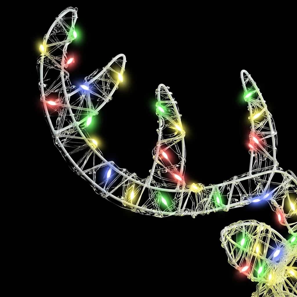 VidaXL Hertenkop met 140 LED kleurrijk 60 cm Acryl