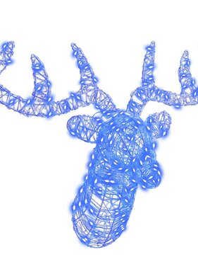 VidaXL Hertenkop met 140 LED Blauw 60 cm Acryl