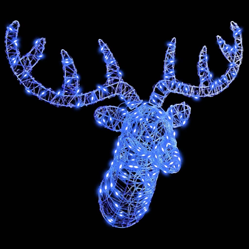 VidaXL Hertenkop met 140 LED Blauw 60 cm Acryl