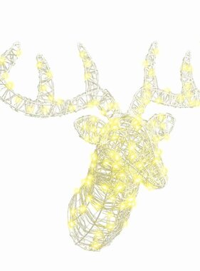 VidaXL Hertenkop met 140 LED Warmwit 60 cm Acryl