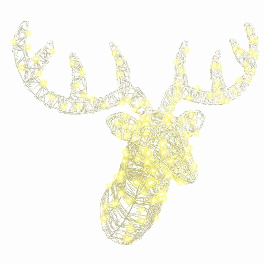 VidaXL Hertenkop met 140 LED Warmwit 60 cm Acryl