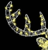 VidaXL Hertenkop met 140 LED Warmwit 60 cm Acryl