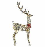 VidaXL 3D Rendier met 250 LED Warmwit 180 cm Rattan