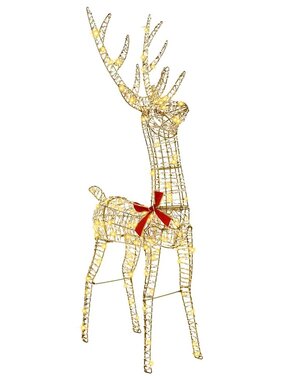 VidaXL 3D Rendier met 140 LED Warmwit 128 cm PET