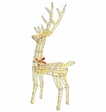 VidaXL 3D Rendier met 140 LED Warmwit 128 cm PET