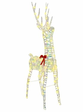 VidaXL 3D Rendier met 140 LED Warmwit 128 cm PET