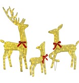 VidaXL Rendierfamilie met 300 LED 3 pcs Warmwit 68 x 26 x 127 cm Stof