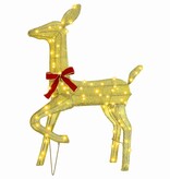 VidaXL Rendierfamilie met 300 LED 3 pcs Warmwit 68 x 26 x 127 cm Stof